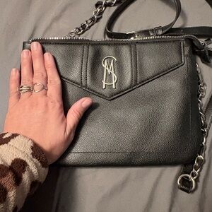 Steve Madden Black Crossbody Bag with Silver Accents